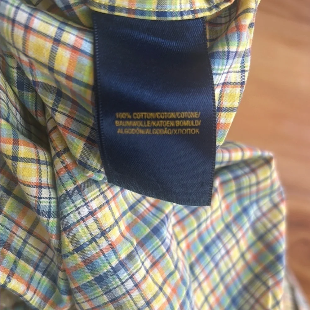 Ralph Lauren Blue Label Blue and Yellow Button Down Shirt
